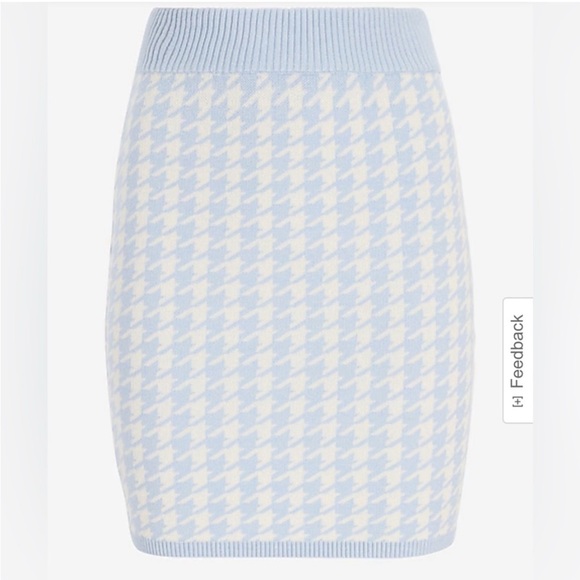Express Blue Houndstooth Women's Top   & Skirt Set size Small - Picture 3 of 3